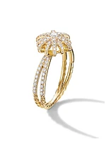 Starburst Ring in 18K Gold with Pavé Diamonds