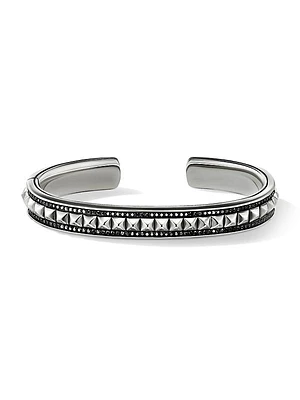 Pyramid Sterling Silver & Pavé Black Diamond Cuff Bracelet