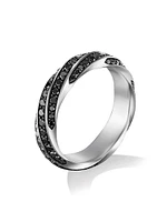 Cable Edge Diamond Band Ring