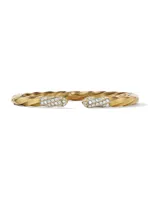 Cable Edge Bracelet 18K Yellow Gold With Pavé Diamonds