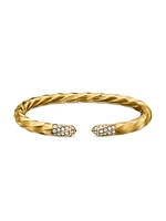 Cable Edge Bracelet 18K Yellow Gold With Pavé Diamonds