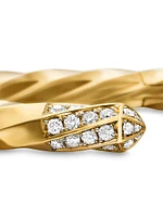 Cable Edge Bracelet 18K Yellow Gold With Pavé Diamonds