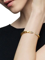 Cable Edge Bracelet 18K Yellow Gold With Pavé Diamonds