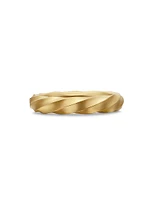 Cable Edge Band Ring 18K Yellow Gold With Pavé Diamonds