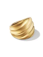 Cable Edge Saddle Ring 18K Yellow Gold