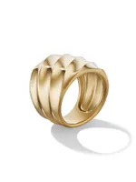 Cable Edge Saddle Ring 18K Yellow Gold