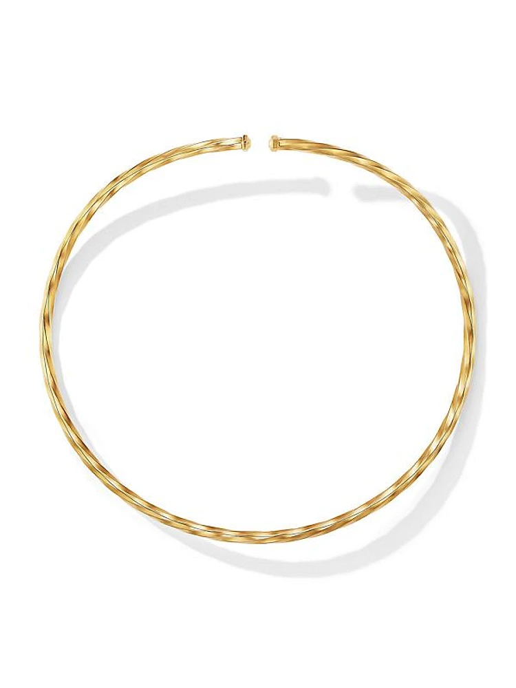 Cable Edge Collar Necklace In 18K Yellow Gold