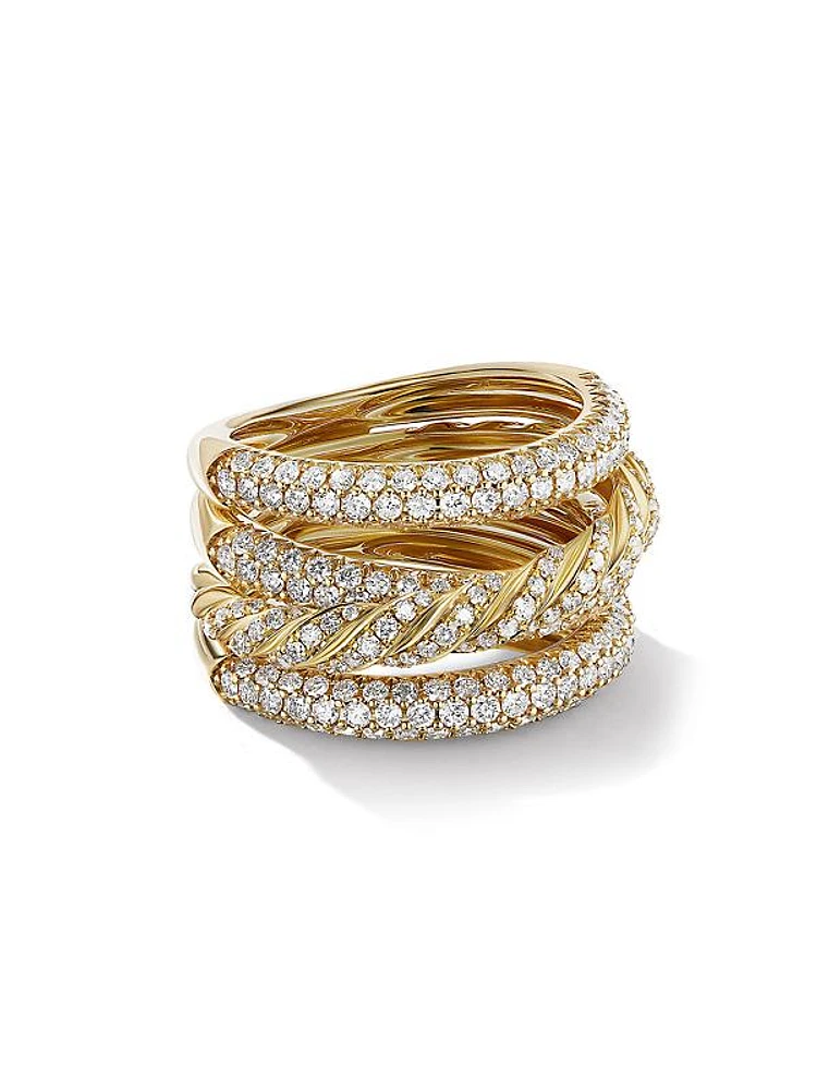 Pavéflex 4-Row Ring In 18K Yellow Gold With Diamonds