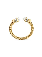 Helena Open Ring 18K Yellow Gold With 2.75-3MM Pearls & Diamonds