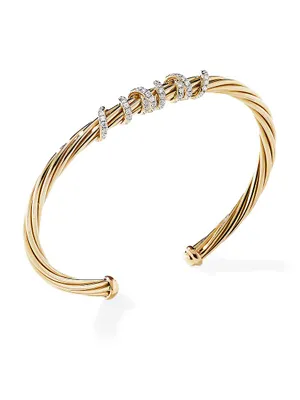 Helena Center Station Bracelet 18K Yellow Gold With Diamonds