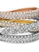 Pavéflex 4-Row Ring Tri-Tone 18K Gold With Diamonds