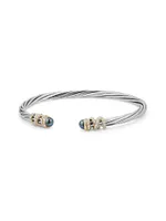 Helena End Station Bracelet with Diamonds, 4MM Cultured Freshwater Pearls and 18K Gold