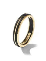 Forged Carbon Band Ring 18K Yellow Gold