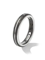 Forged Carbon Band Ring 18K White Gold