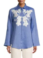 Citron Linen Floral Shirt