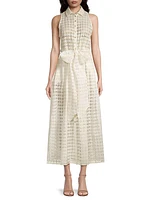 Pictural Eyelet Sleeveless Dress