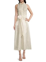 Pictural Eyelet Sleeveless Dress