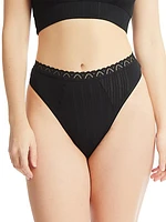 MicroStripe High-Waist Thong