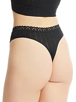 MicroStripe High-Waist Thong