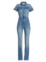 Fit For Success Boot-Cut Denim Jumpsuit