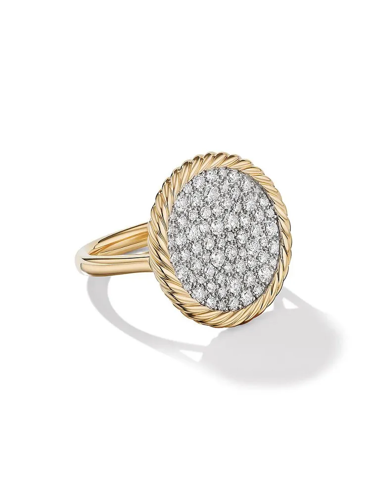 DY Elements Ring 18K Yellow Gold With Pavé Diamonds