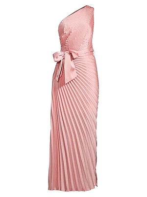 Estelle Satin One-Shoulder Gown