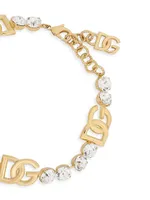Goldtone & Glass Crystal Monogram Bracelet
