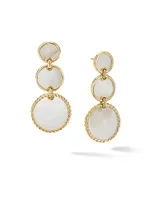 DY Elements Triple-Drop Earrings In 18K Yellow Gold With Gemstones