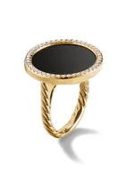 DY Elements Ring 18K Yellow Gold With Gemstone & Pavé Diamonds