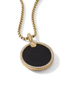 DY Elements Disc Pendant 18K Yellow Gold With Gemstone & Pavé Diamonds