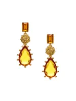 Goldtone & Glass Crystal Drop Earrings