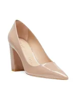 Stuart 85MM Leather Block-Heel Pumps