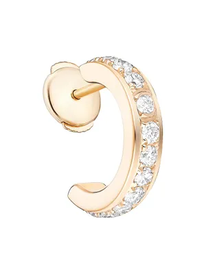 Possession 18K Rose Gold & 0.14 TCW Diamond Huggie Hoop Earring