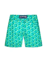 Little Boy's & Boy's Turtle Print Swim Trunks