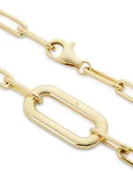 14K Yellow Gold & 0.55 TCW Diamond Paper-Clip Chain Bracelet