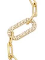 14K Yellow Gold & 0.55 TCW Diamond Paper-Clip Chain Bracelet