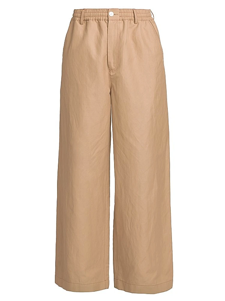 Flare Linen & Cotton Trousers