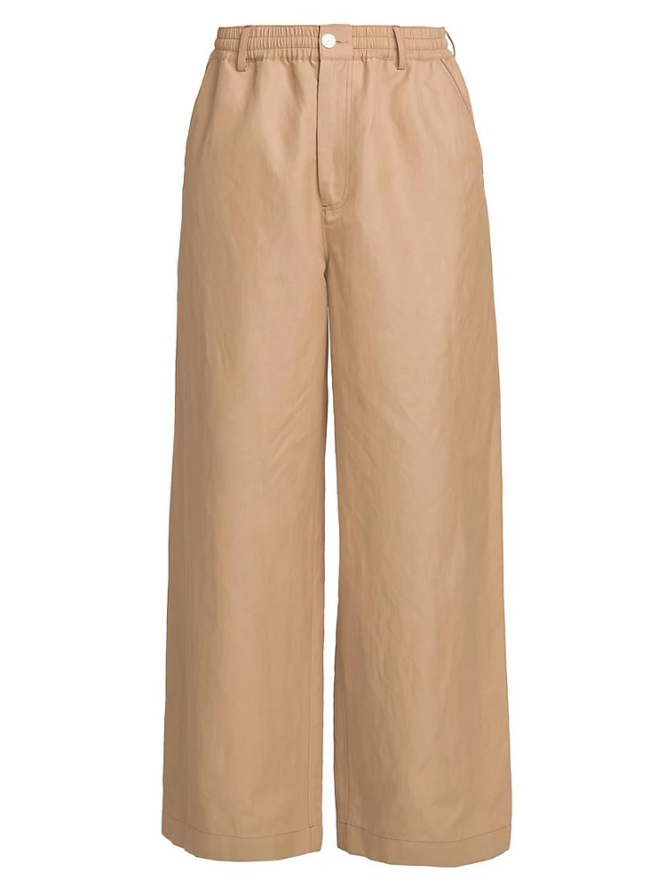 Flare Linen & Cotton Trousers