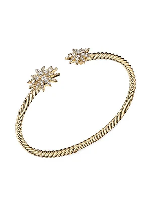 Starburst Open Cable Bracelet In 18K Yellow Gold With Diamonds