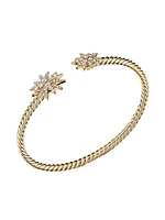 Starburst Open Cable Bracelet In 18K Yellow Gold With Diamonds