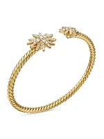 Starburst Open Cable Bracelet In 18K Yellow Gold With Diamonds