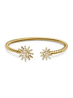 Starburst Open Cable Bracelet In 18K Yellow Gold With Diamonds