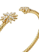 Starburst Open Cable Bracelet In 18K Yellow Gold With Diamonds