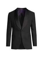 Linen One-Button Tuxedo Jacket