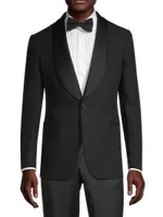 Linen One-Button Tuxedo Jacket