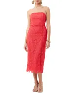 Stella Lace Strapless Midi-Dress