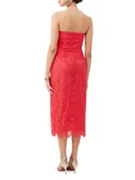 Stella Lace Strapless Midi-Dress