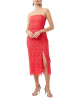 Stella Lace Strapless Midi-Dress