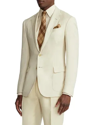 Silk-Linen Single-Breasted Sports Jacket