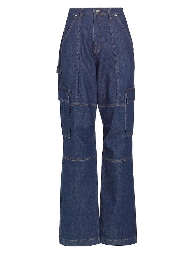 Axelle Denim Cargo Pants